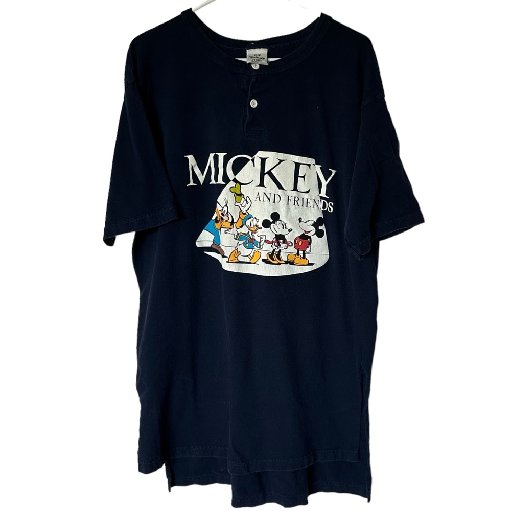 Vintage 90s Disney Mickey Mouse and Friends Navy Blue Tee Shirt One Size
